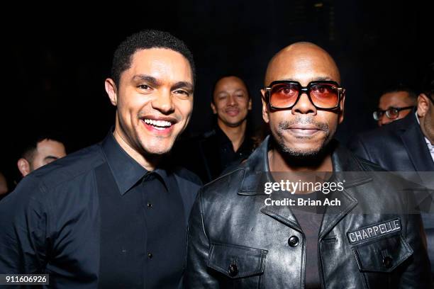 Comedians Trevor Noah and Dave Chapplle attend the Universal Music Group's 2018 After Party To Celebrate the Grammy Awards presented by American...