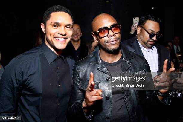 Comedians Trevor Noah and Dave Chapplle attend the Universal Music Group's 2018 After Party To Celebrate the Grammy Awards presented by American...