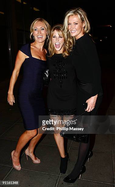 Victoria Smurfit, Amy Huberman and Alison Doody are sighted at the Late Late Show Studios on September 25, 2009 in Dublin, Ireland.