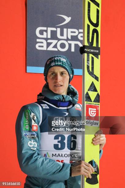 Peter Prevc finishes third in individual ski jumping at FIS Ski Jumping World Cup in Zakopane, Poland on 28 January, 2018.