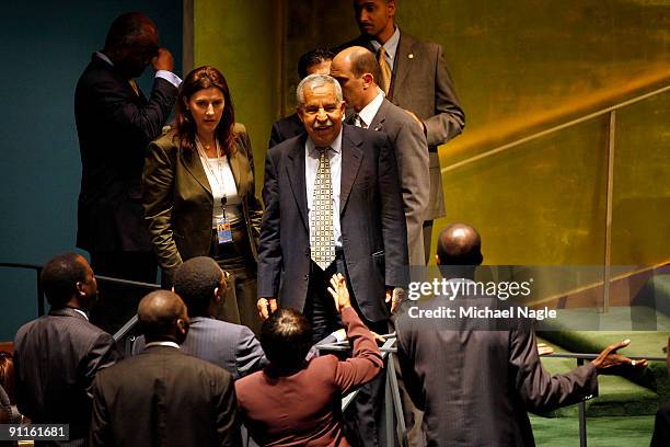 General Assembly President Dr. Ali Abdussalam Treki stops the 64th General Assembly after a vote was passed not allowing the President of Madagascar...