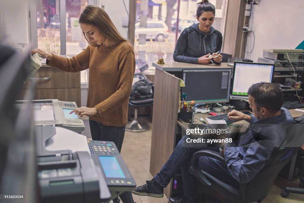 Coworkers working at the office
