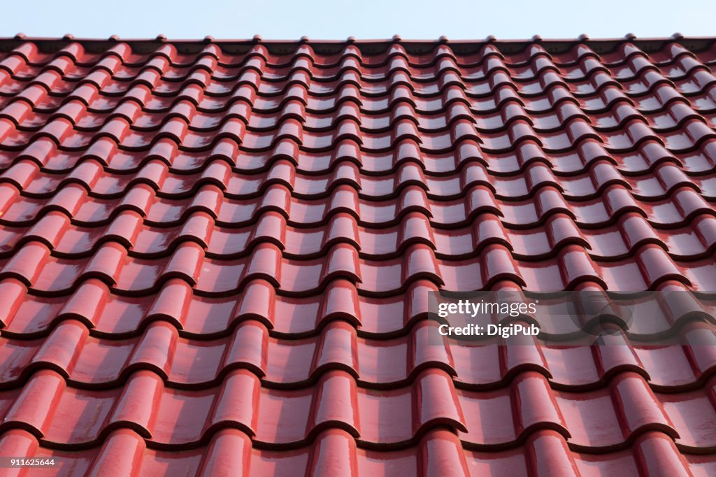 Tiled roof with a little bit sky