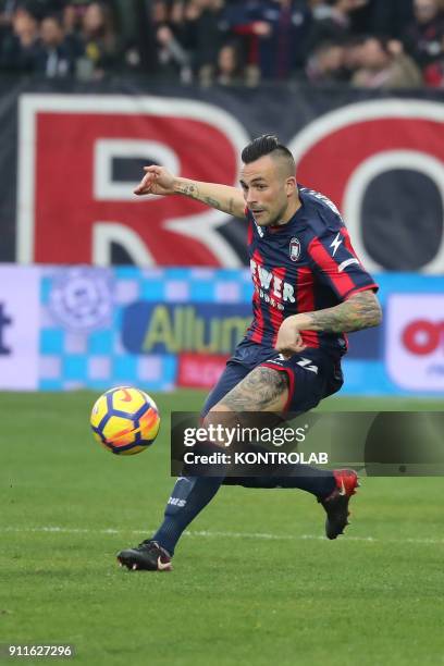 Bruno Martella of Crotone during the match of Serie A FC Crotone vs Cagliari. Final result Crotone vs Cagliari 1-1.