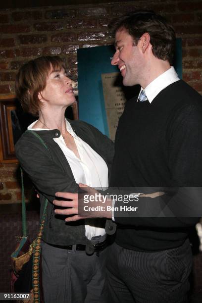 Actress Julianne Nicholson and actor/director John Krasinski attend the "Brief Interviews with Hideous Men" opening night party at Su Casa on...