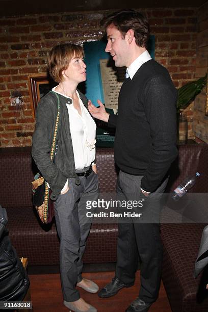 Actress Julianne Nicholson and actor/director John Krasinski attend the "Brief Interviews with Hideous Men" opening night party at Su Casa on...
