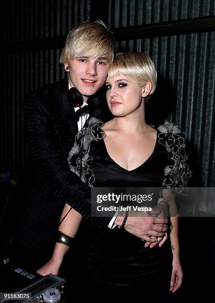 Luke Worrall and Kelly Osbourne pose during the 7th Annual Teen Vogue Young Hollywood Party held at Milk Studios on September 25, 2009 in Hollywood,...