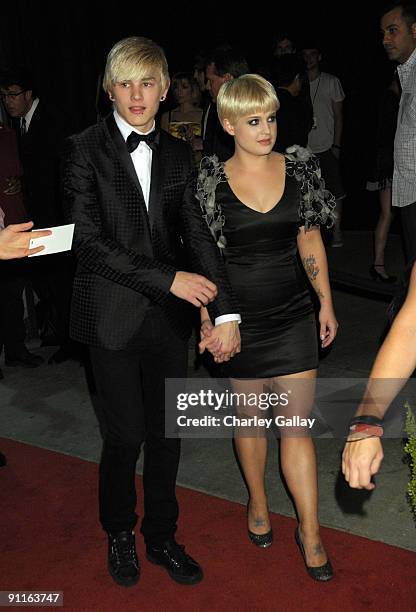 Luke Worrall and Kelly Osbourne arrive at 7th Annual Teen Vogue Young Hollywood Party at MILK Studios on September 25, 2009 in Los Angeles,...