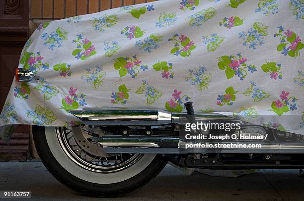 bedsheet motorcycle - joseph o. holmes stock pictures, royalty-free photos & images