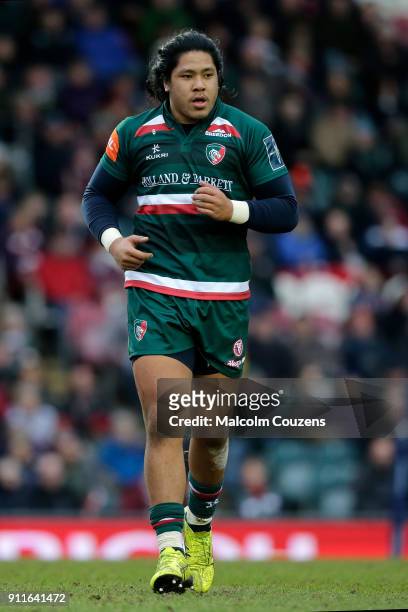 Fred Tuilagi of Leicester Tigers during the Anglo-Welsh Cup match at Welford Road on January 27, 2018 in Leicester, England.