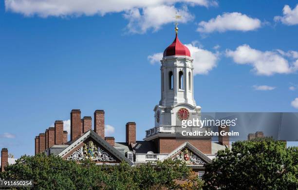 Dunster House dormitory with clock tower, Harvard University.