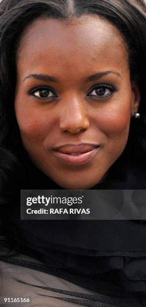 Actress Kerry Washington looks on as she poses on September 26 after the screening of Rodrigo Garcia's film "Mother and Child" during the 57th San...