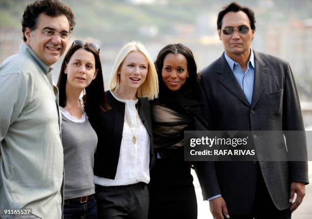 Colombian director Rodrigo Garcia, producer Julie Lynn, British actress Naomi Watts and US actors Kerry Washington and Jimmy Smits pose on September...