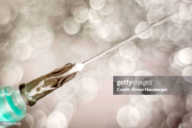 Syringe which may be used when using performance-enhancing drugs photographed for a feature about anabolic steroids on December 13, 2017 in Worgl,...