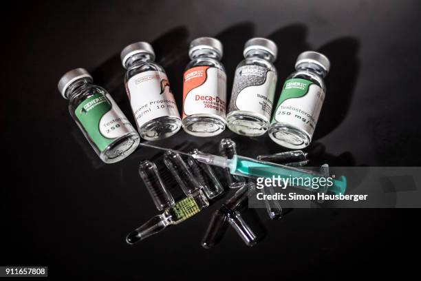 Anabolic steroids and performance-enhancing drugs such as super susto, deca-durabolin, testdyne rapid, nandrolone, testosterone and a syringe...