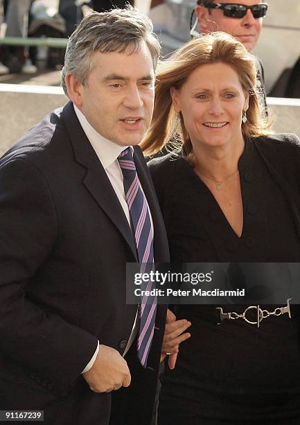 Prime Minister Gordon Brown and his wife Sarah arrive for the Labour Party Conference on September 26, 2009 in Brighton, England. Party officials and...