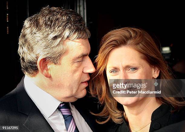 Prime Minister Gordon Brown and his wife Sarah arrive for the Labour Party Conference on September 29, 2009 in Brighton, England. Party officials and...