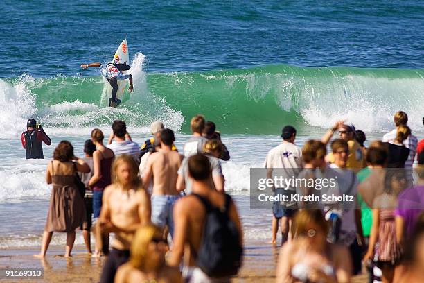 Michel Bourez of Tahiti surfs during round 3 of the Quiksilver Pro on September 26, 2009 in Hossegor, France.