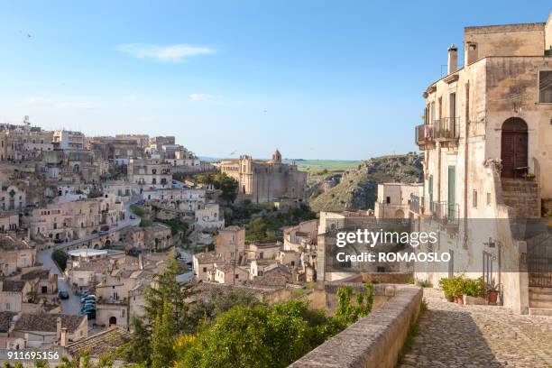 stadsgezicht van sassi barisano - basilicata-matera, italië - matera stockfoto's en -beelden