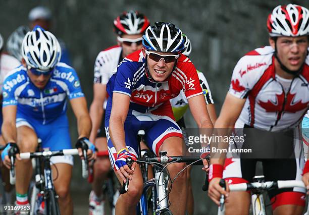 Luke Rowe of Great Britain in action in the Men's Under 23 Road Race at the 2009 UCI Road World Championships on September 26, 2009 in Mendrisio,...