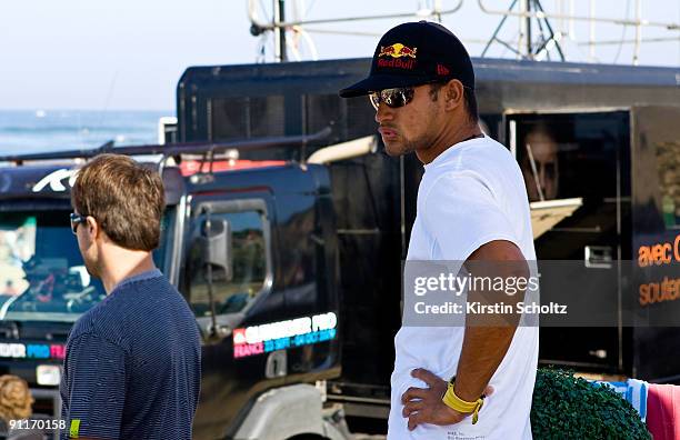 Michel Bourez of Tahiti during the Quiksilver Pro on September 26, 2009 in Hossegor, France.