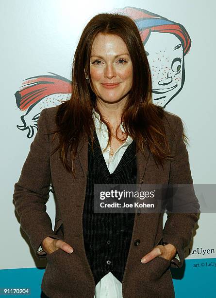 Actress Julianne Moore attends a reading of "Freckleface Strawberry and the Dodgeball Bully" at Bloomingdale's The Shops at Riverside on September...