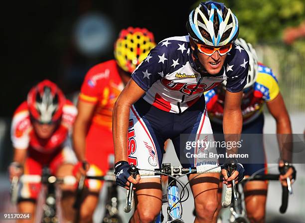 Peter Stetina of the USA in action in the Men's Under 23 Road Race at the 2009 UCI Road World Championships on September 26, 2009 in Mendrisio,...