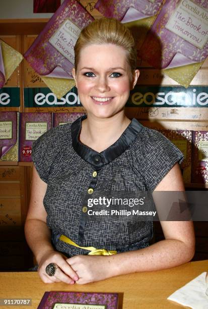 Cecelia Ahern signs copies of her new book 'The Book of Tomorrow' in Easons on September 26, 2009 in Dublin, Ireland.