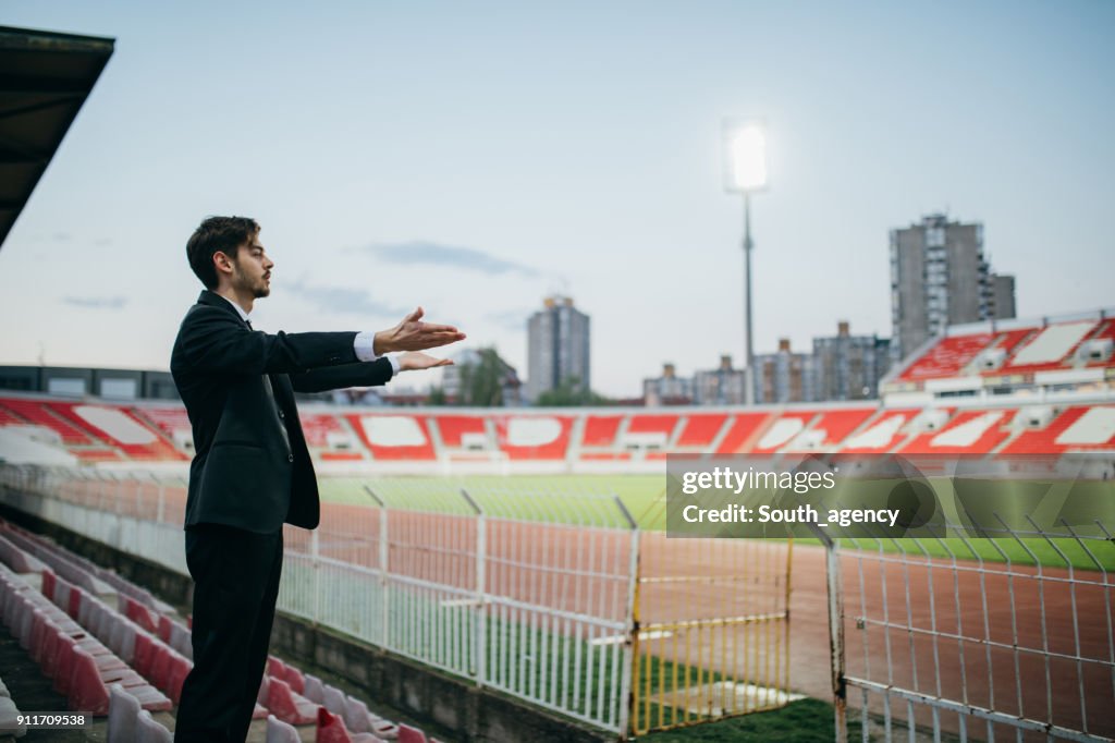 Scout watching match