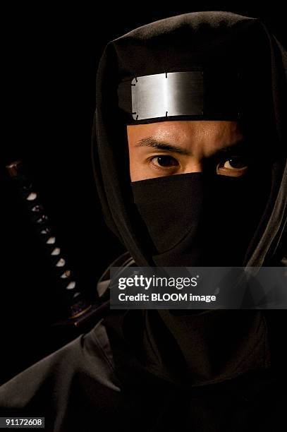 ninja, portrait, close-up - ninjas fighting stock pictures, royalty-free photos & images