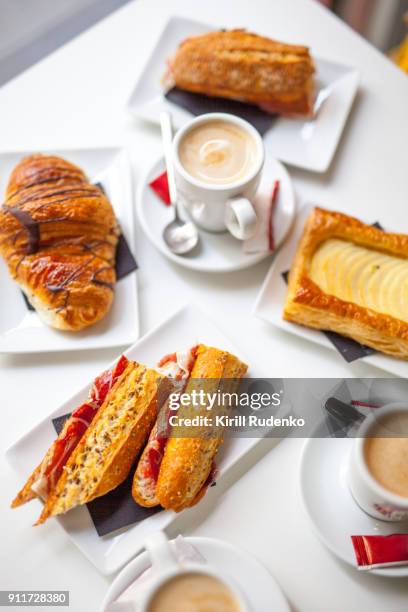 a breakfast setting - marmalade sandwich stock pictures, royalty-free photos & images