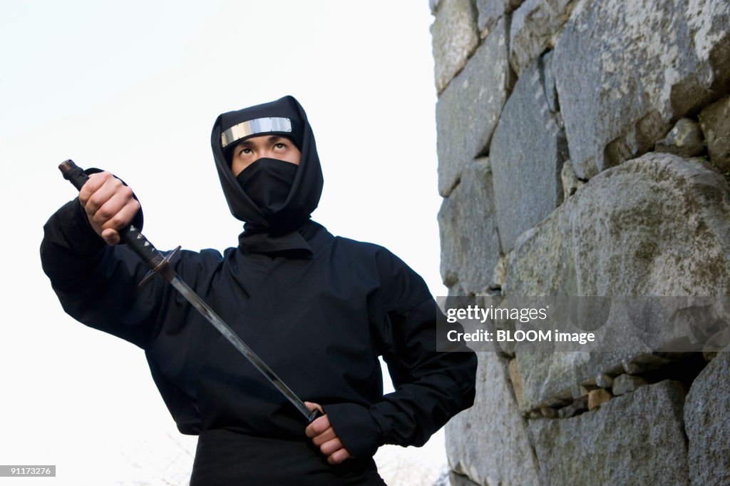 Ninja holding sword
