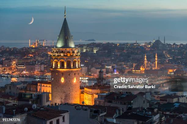 the tower of galata - galata tower stock pictures, royalty-free photos & images