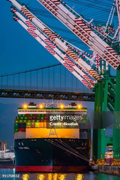 long beach container terminal - san pedro los angeles stock pictures, royalty-free photos & images