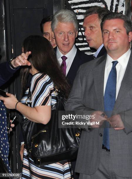 Former U.S. President Bill Clinton arrives at "A Night Out With The Millennium Network" at the Old Vic Tunnels, presented by The Clinton Foundation...