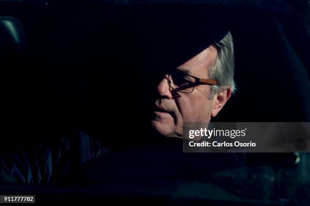 Former Toronto police Det. Maritn Woodhouse in his car outside the Sherman home Friday morning. Toronto police released the home back to the Sherman...