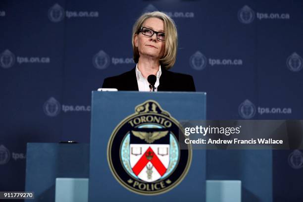 Det.-Sgt. Susan Gomes during a press conference at Police Headquarters, January 26, 2018. Police provide an update on the suspicious deaths of Barry...