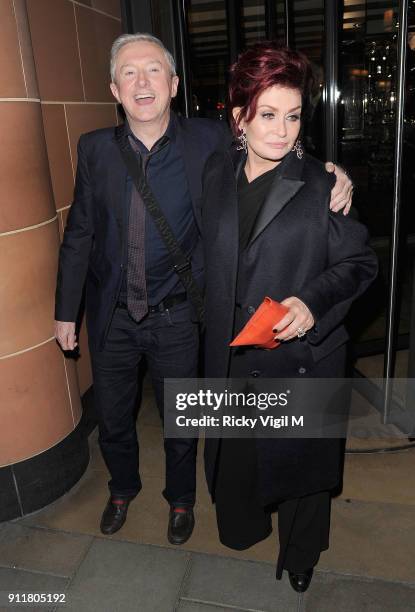 The X Factor judges Louis Walsh and Sharon Osbourne depart C Restaurant after filming the results programme on December 2, 2013 in London, England.