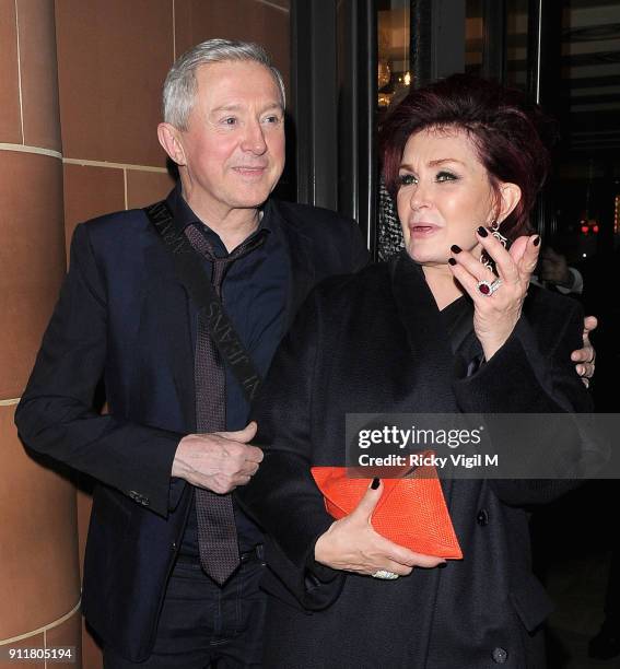 The X Factor judges Louis Walsh and Sharon Osbourne depart C Restaurant after filming the results programme on December 2, 2013 in London, England.