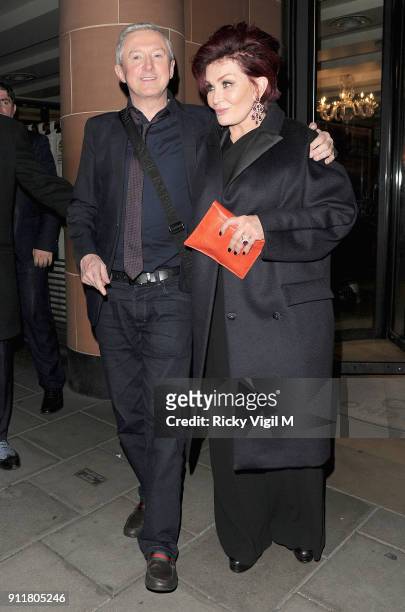 The X Factor judges Louis Walsh and Sharon Osbourne depart C Restaurant after filming the results programme on December 2, 2013 in London, England.