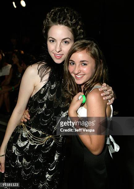 Actresses Brittany Curran and Rachel Fox pose during the 7th Annual Teen Vogue Young Hollywood Party held at Milk Studios on September 25, 2009 in...