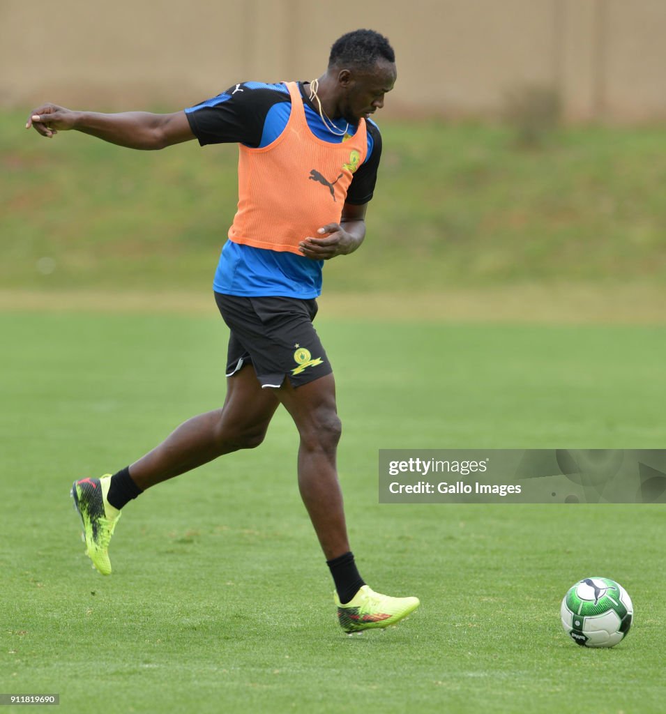 Absa Premiership: Usain Bolt Visit to Mamelodi Sundowns Training Session