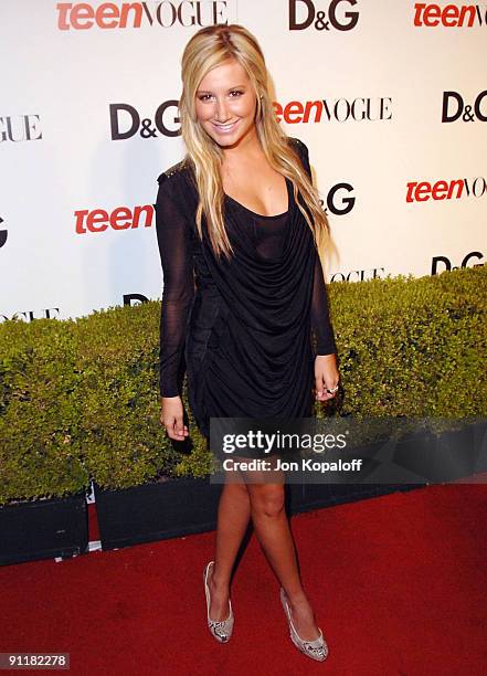 Actress Ashley Tisdale arrives at the 7th Annual Teen Vogue Young Hollywood Party at Milk Studios on September 25, 2009 in Hollywood, California.