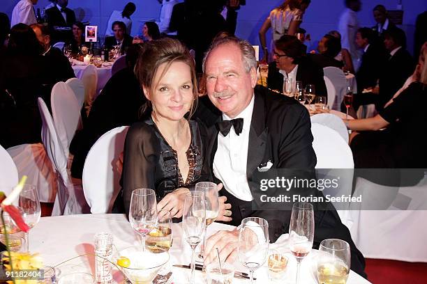 Actress Sissy Hoefferer and actor Friedrich von Thun attend the after show party of the German TV Award 2009 at the Coloneum on September 26, 2009 in...