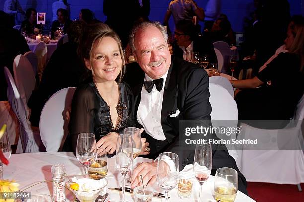 Actress Sissy Hoefferer and actor Friedrich von Thun attend the after show party of the German TV Award 2009 at the Coloneum on September 26, 2009 in...