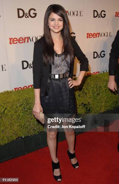 Actress Selena Gomez arrives at the 7th Annual Teen Vogue Young Hollywood Party at Milk Studios on September 25, 2009 in Hollywood, California.