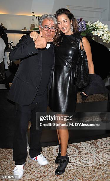 Designer Giuseppe Zanotti and Maria Buccellati attend the presentation of Vicini Spring/Summer Collection as part of Milan Fashion Week on September...