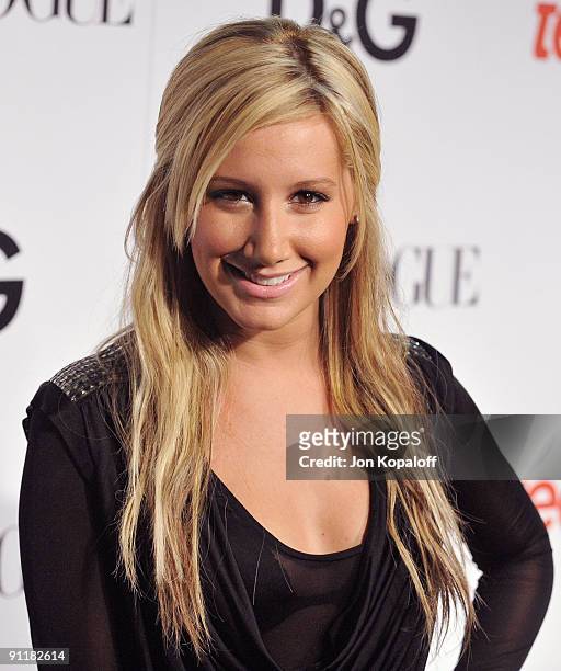 Actress Ashley Tisdale arrives at the 7th Annual Teen Vogue Young Hollywood Party at Milk Studios on September 25, 2009 in Hollywood, California.