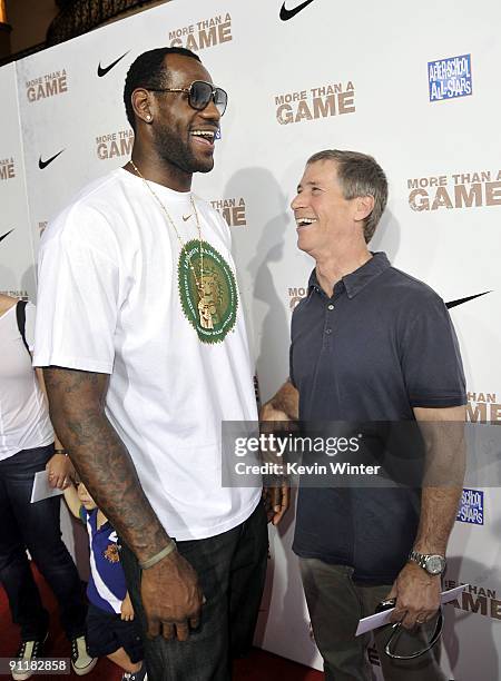 S Cleveland Cavaliers player LeBron James and Lionsgate CEO Jon Feltheimer attend the screening of Lionsgate's "More Than a Game" at the Grove...