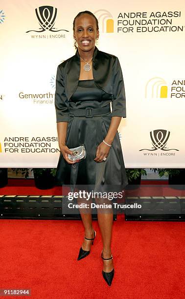 Former U.S. Olympic track and field athlete Jackie Joyner-Kersee arrives at the 14th annual Andre Agassi Foundation for Education's Grand Slam for...